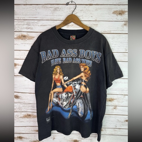 Vintage 3d Emblem Motorcycle Double Sided Graphic T Shirt Men’s Size XL 1993